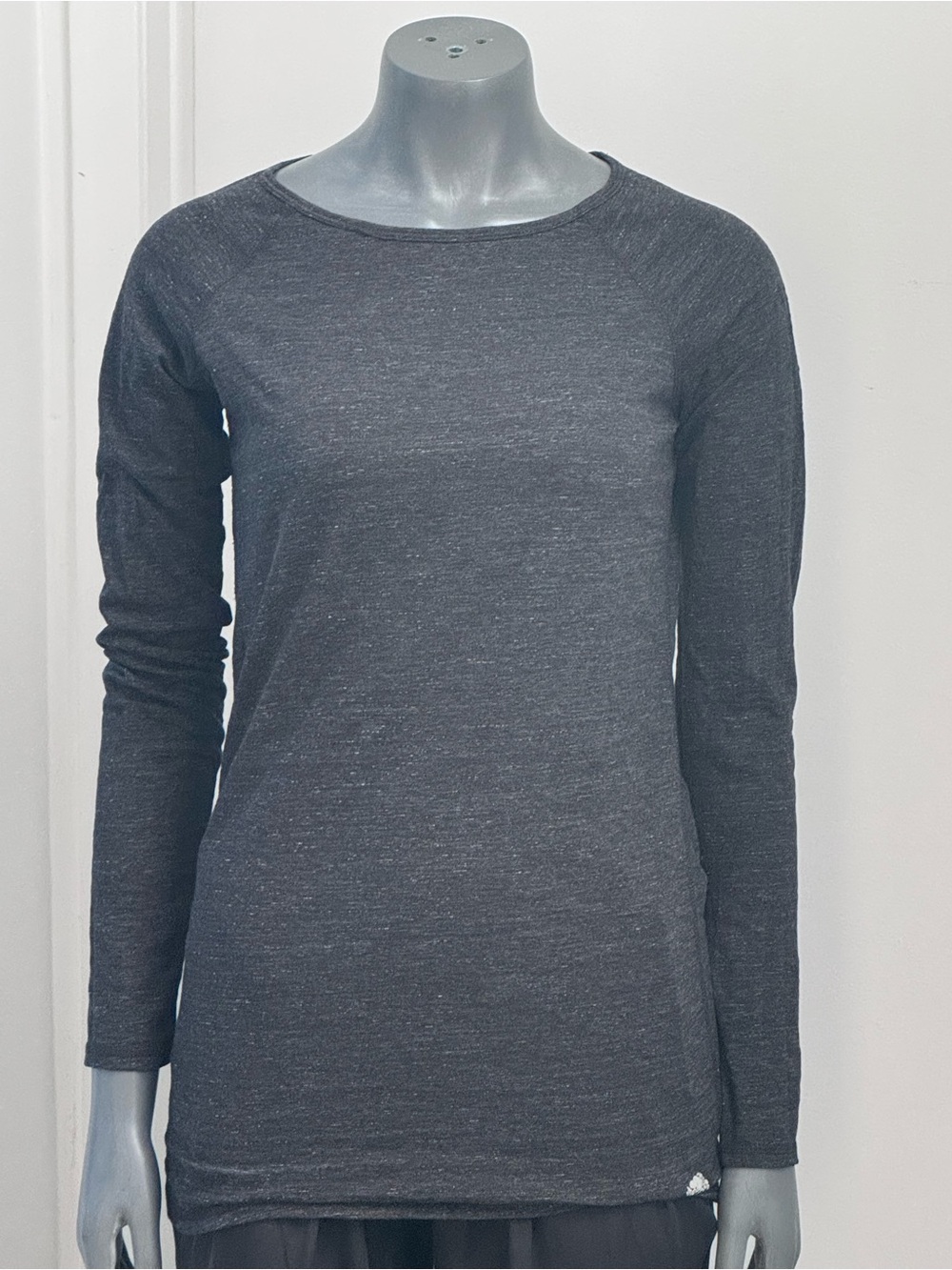 Roots Women's Long Sleeve Crewneck Top - Charcoal